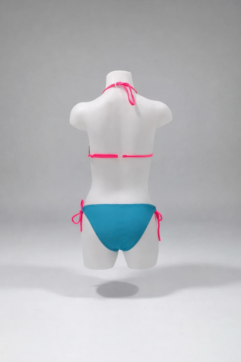 Kız Çocuk Mavi Tavuz Kuşu Desenli  6-14 Yaş Üçken Bikini Takım HZL24S-LC9017