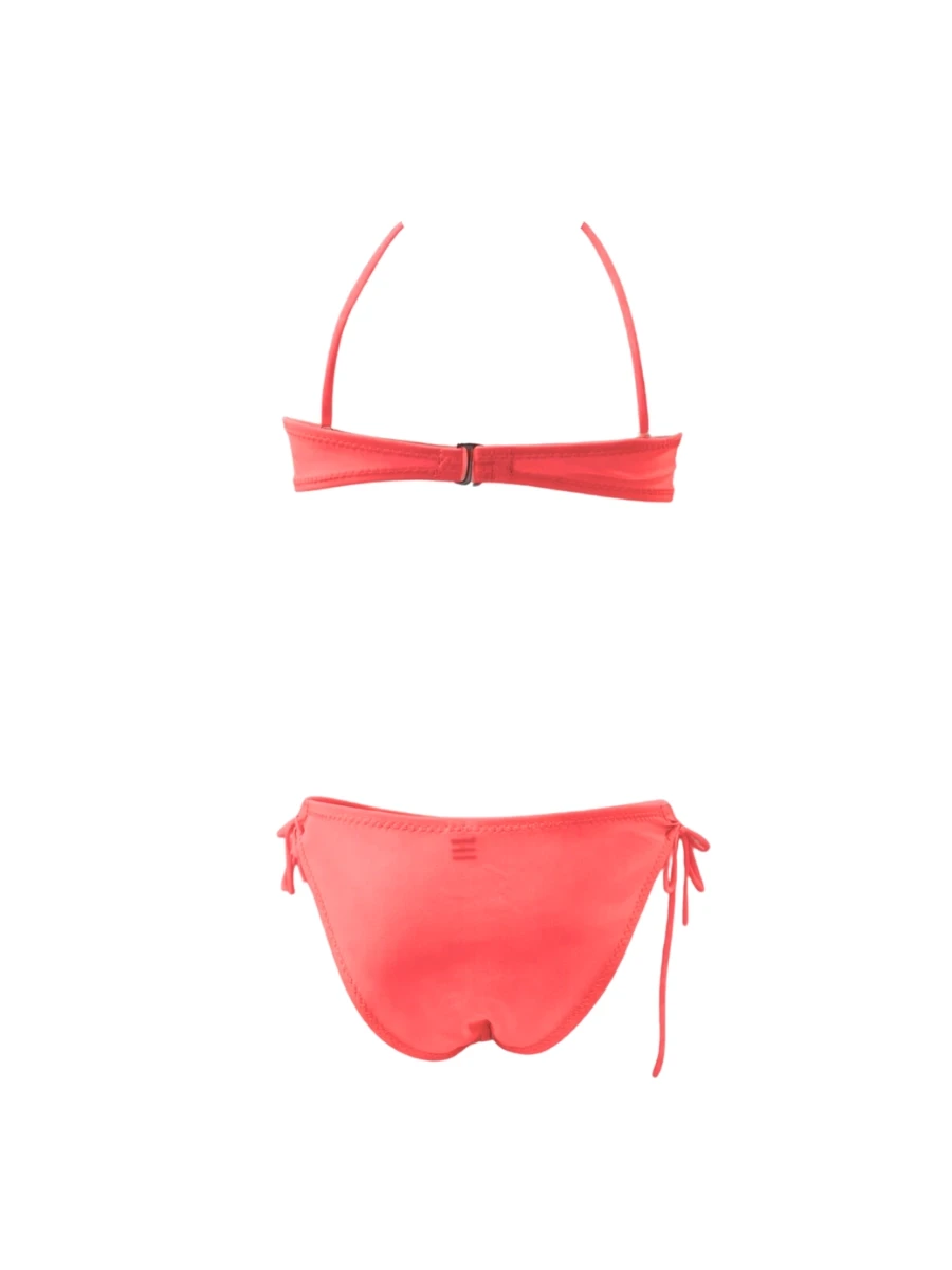 Kız Çocuk Neon Pembe Unicorn Desenli  2-8 Yaş Straplez Bikini Takım HZL24S-LC3658
