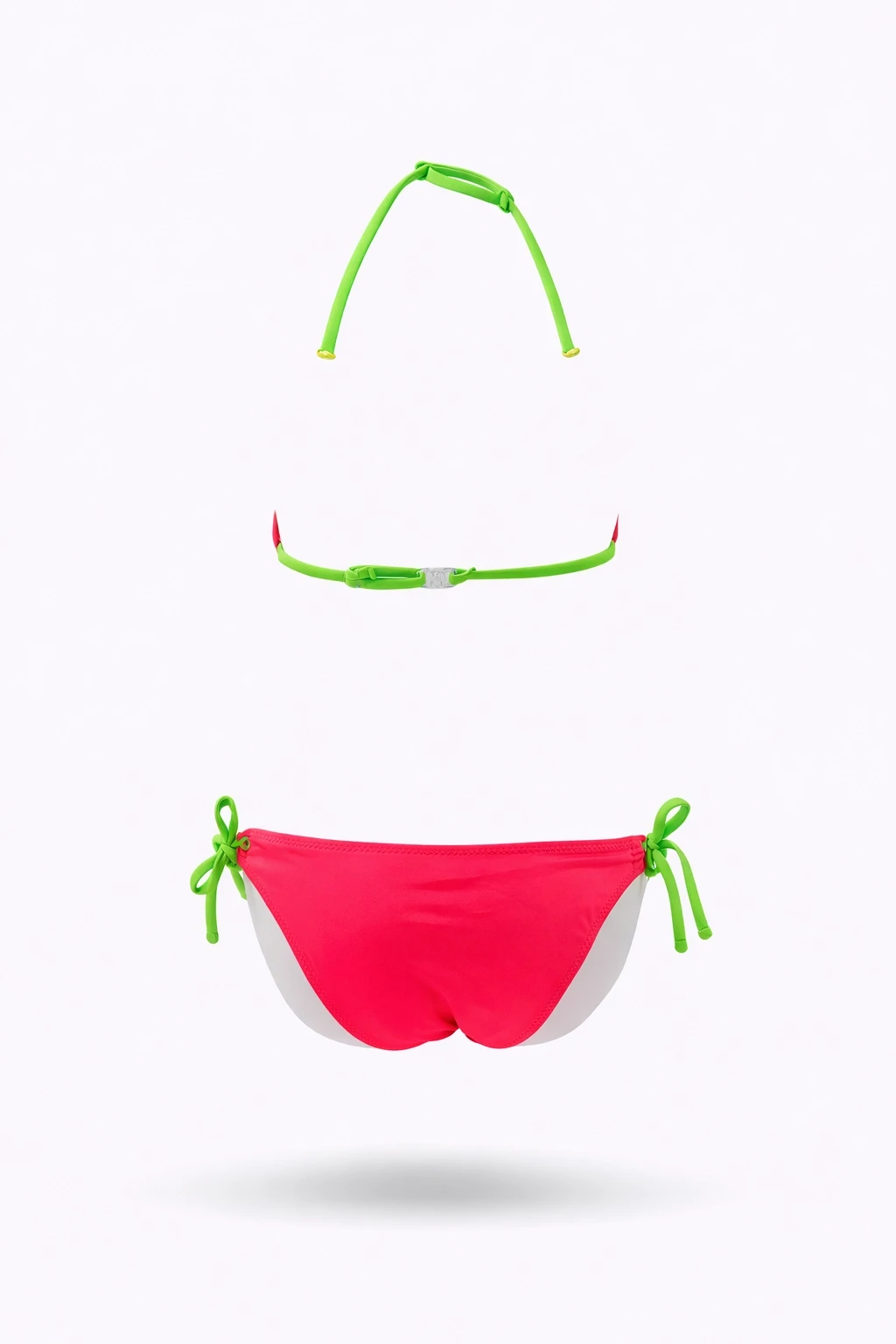 Kız Çocuk Pembe Kelebek Desenli  2-8 Yaş Üçken Bikini Takım HZL24S-LC2134