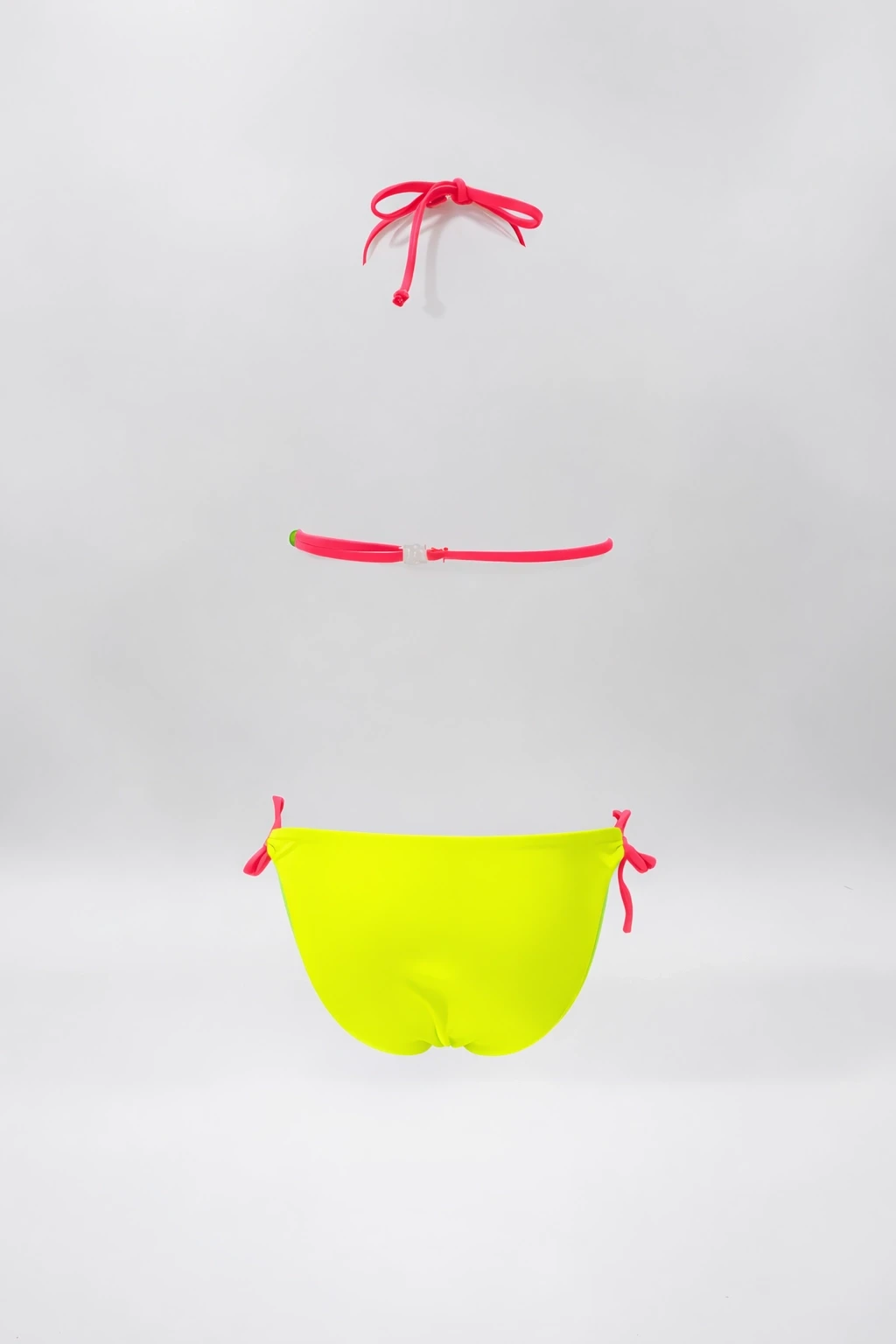 Kız Çocuk Yeşil Flamingo Glow Desenli  6-14 Yaş Üçken Bikini Takım HZL26S-LC9018