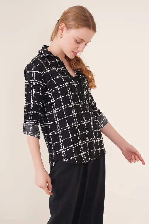 3639 TEK CEPLİ GÖMLEK - A.Siyah