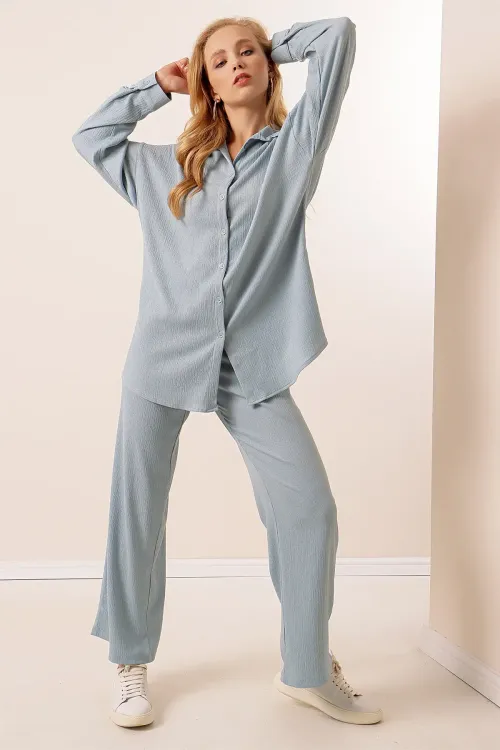 5858 Örme İkili Takım - Açık Mavi