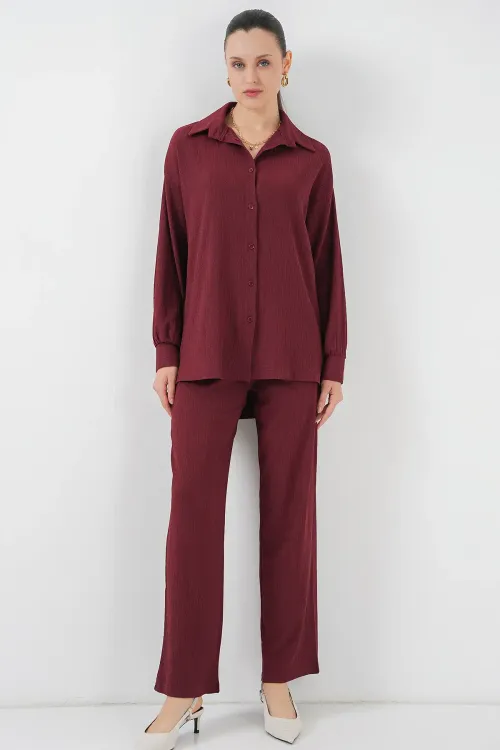 5858 Örme İkili Takım - Bordo