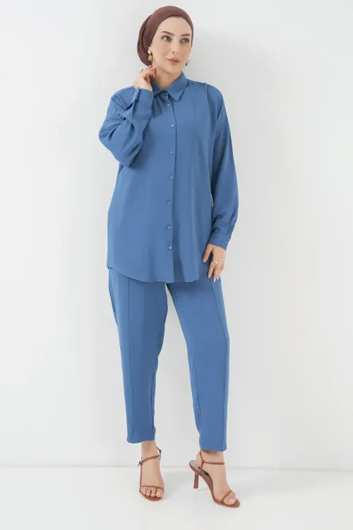 6593 Oversize İkili Takım - İndigo