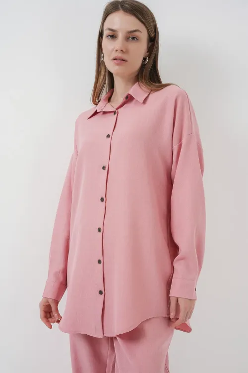 6622 Keten İkili Takım - Pudra