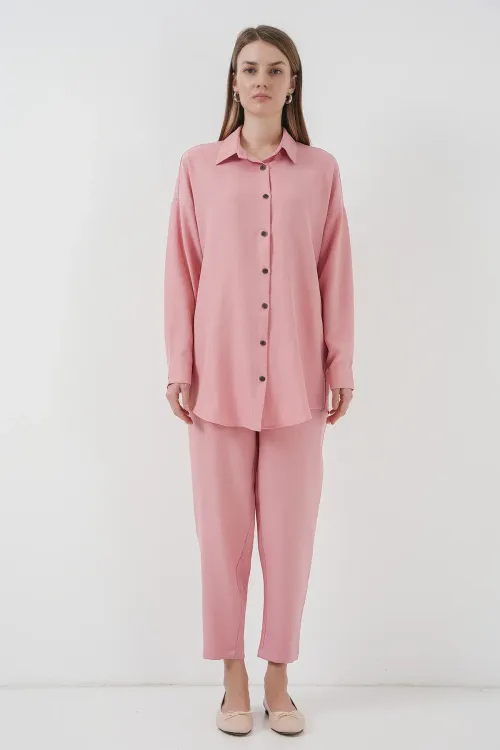 6622 Keten İkili Takım - Pudra