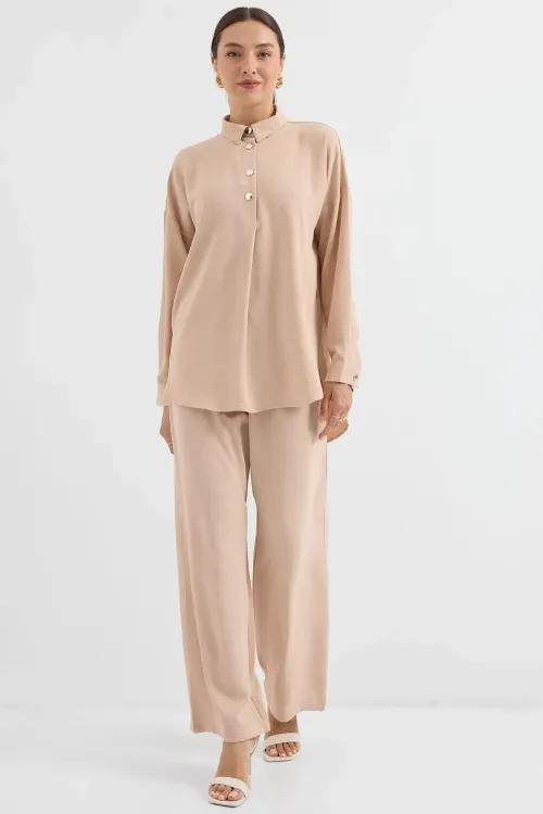 6631 Oversize Alt-Üst Takım - Bej