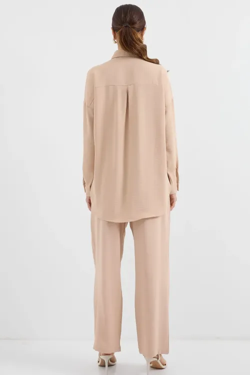 6631 Oversize Alt-Üst Takım - Bej