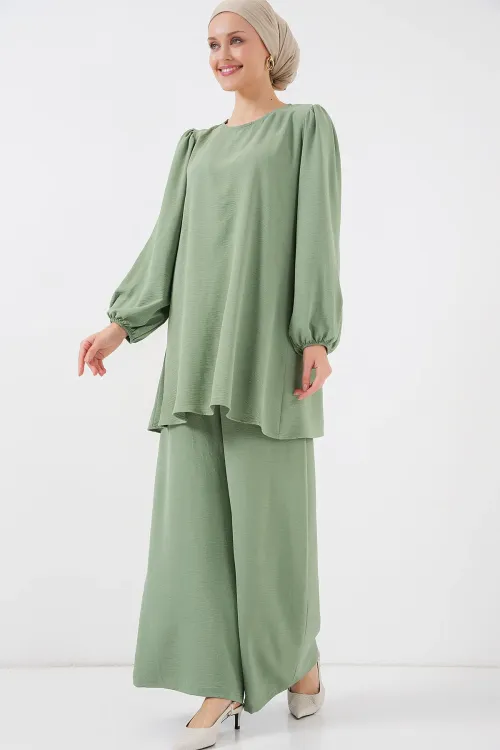Ayrobin Tunik Pantolon Alt Üst Takım 6712 - Çağla