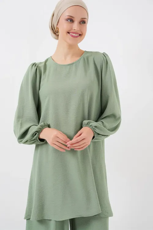 Ayrobin Tunik Pantolon Alt Üst Takım 6712 - Çağla