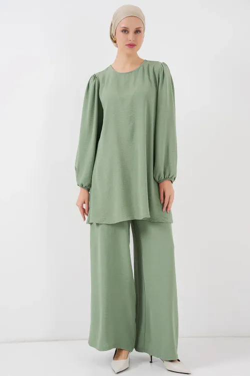 Ayrobin Tunik Pantolon Alt Üst Takım 6712 - Çağla