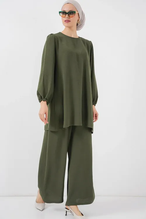 Ayrobin Tunik Pantolon Alt Üst Takım 6712 - Haki