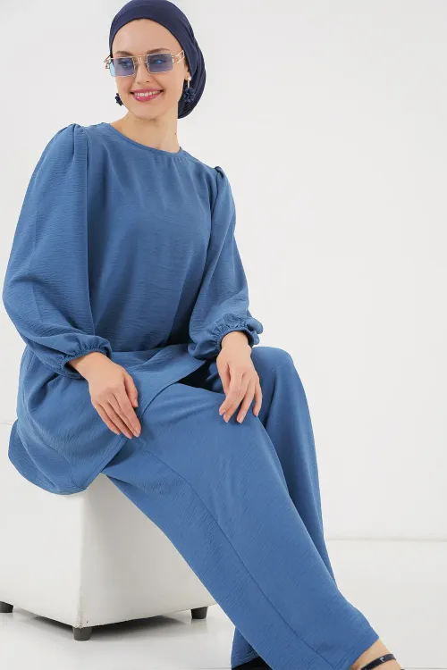 Ayrobin Tunik Pantolon Alt Üst Takım 6712 - İndigo