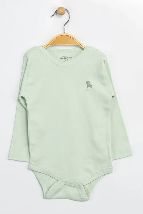 Aziz Bebe Erkek Kız Bebek Çıtçıtlı % 100 Pamuk Body & Zıbın 12 Ay - 36 Ay