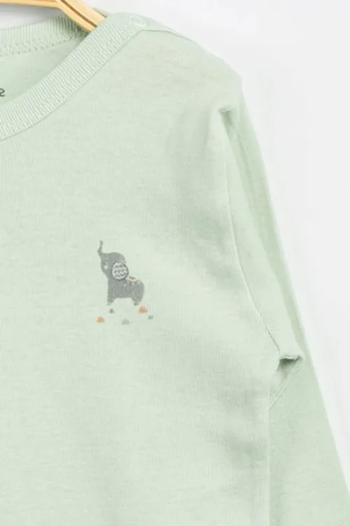 Aziz Bebe Erkek Kız Bebek Çıtçıtlı % 100 Pamuk Body & Zıbın 12 Ay - 36 Ay