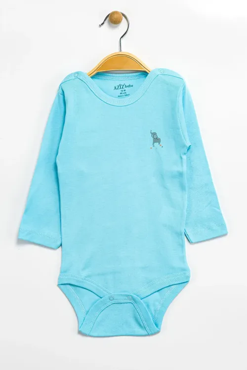 Aziz Bebe Erkek Kız Bebek Çıtçıtlı % 100 Pamuk Body & Zıbın 12 Ay - 36 Ay