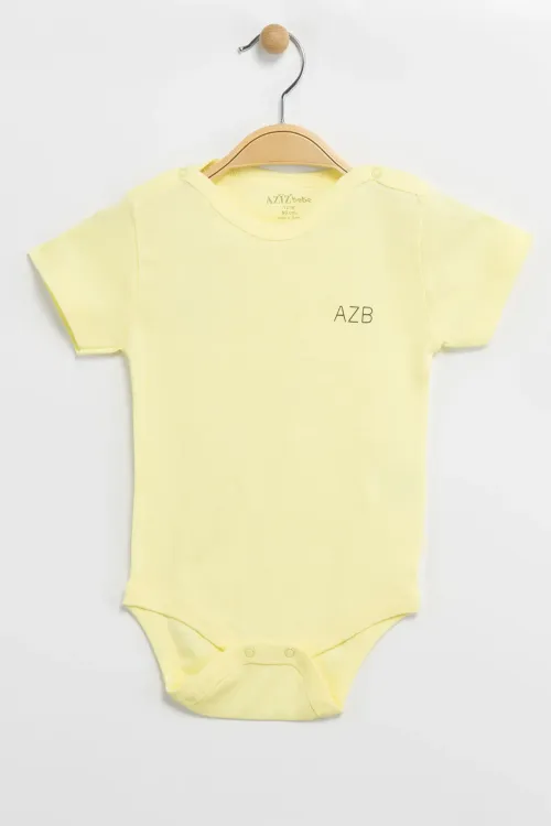 Aziz Bebe Erkek Kız Bebek Çıtçıtlı % 100 Pamuk Body & Zıbın