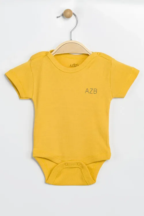 Aziz Bebe Erkek Kız Bebek Çıtçıtlı % 100 Pamuk Body & Zıbın