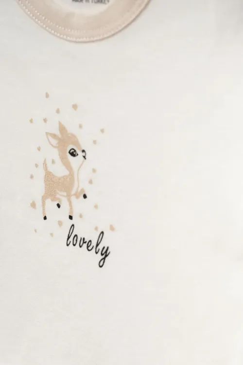 Aziz Bebe Kız Bebek Animal Desenli % 100 Pamuk 10  Lu Hastane Çıkış Seti 0 Ay - 3 Ay