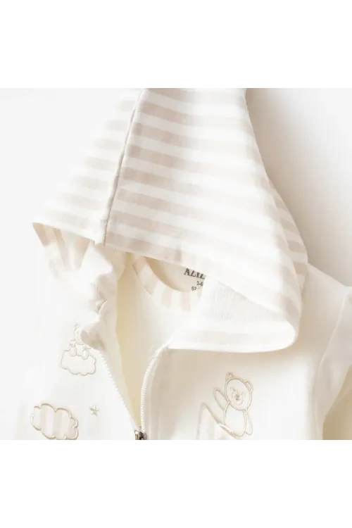 Erkek Bebek Animal Nakışlı Sweatshirt Pantolon T-shirt 3  lü Alt Üst Bebek Takımı 3Ay-36Ay