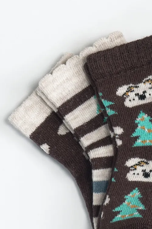 Erkek Bebek Basic Dikişsiz 3  lü Soket Çorap 0 Ay - 36 Ay