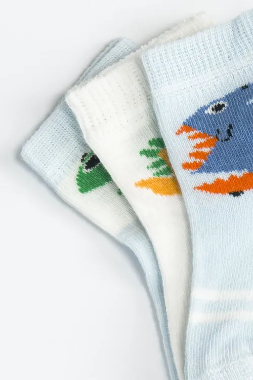 Erkek Bebek Basic Dikişsiz 3  lü Soket Çorap 0 Ay - 36 Ay