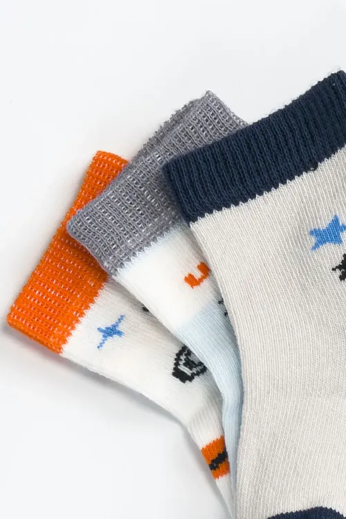 Erkek Bebek Basic Dikişsiz 3  lü Soket Çorap 0 Ay - 36 Ay