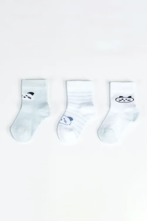Erkek Bebek Basic Dikişsiz 3  lü Soket Çorap 0 Ay - 36 Ay