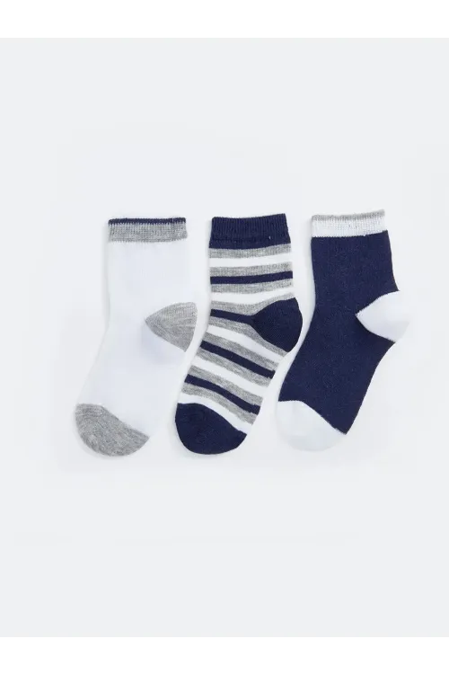 Erkek Çocuk Dikişsiz 3  lü Soket Çorap 3 Yaş - 6 yaş