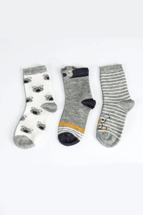 Erkek Çocuk Dikişsiz 3  lü Soket Çorap 3 Yaş - 6 yaş