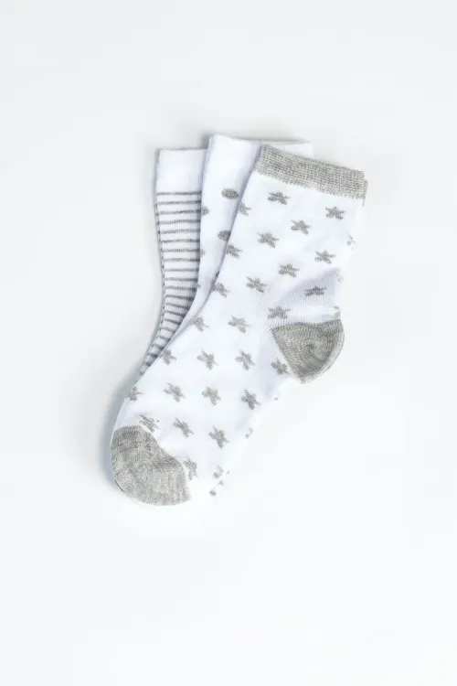 Erkek Çocuk Dikişsiz 3  lü Soket Çorap 3 Yaş - 6 yaş