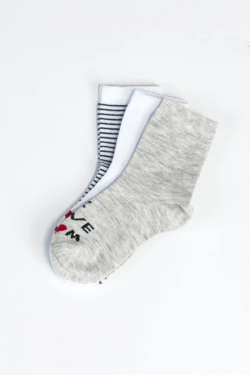 Erkek Çocuk Dikişsiz 3  lü Soket Çorap 3 Yaş - 6 yaş