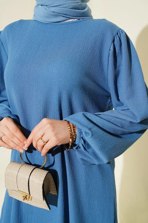 Kadın İndigo Tunik Pantolon Alt Üst Takım 6663