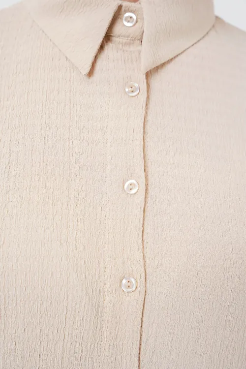 Kadın Örme Tesettür Alt Üst Takım 6711 - Krem