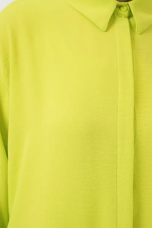 Kadın Uzun Gömlek Tunik 5945 - E.Yeşil