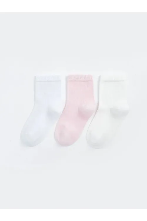 Kız Bebek Basic Dikişsiz 3  lü Soket Çorap 0 Ay - 36 Ay