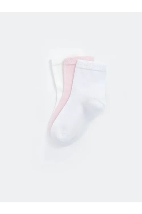 Kız Bebek Basic Dikişsiz 3  lü Soket Çorap 0 Ay - 36 Ay