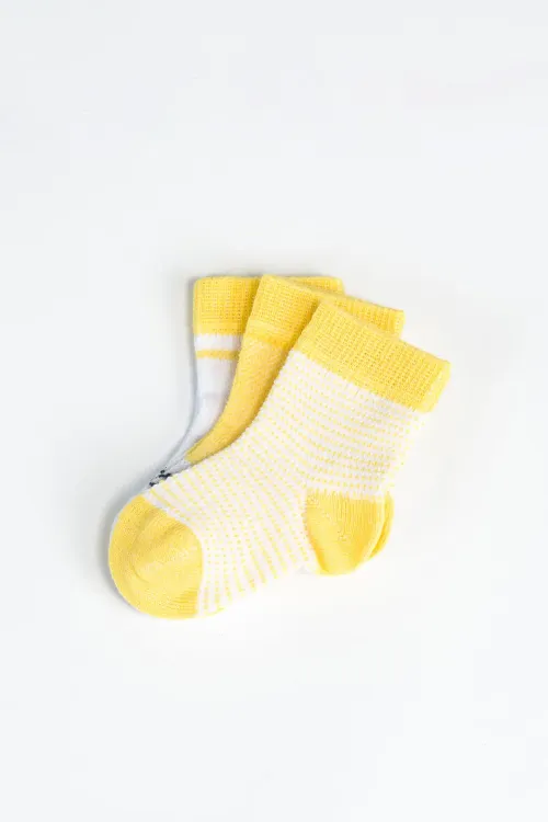 Kız Bebek Basic Dikişsiz 3  lü Soket Çorap 0 Ay - 36 Ay