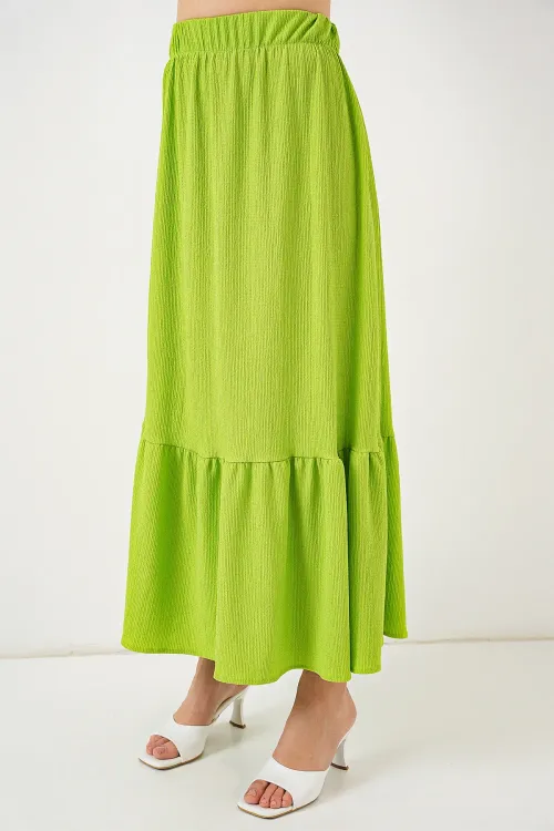 1886 Uzun Örme Etek - E.Yeşil