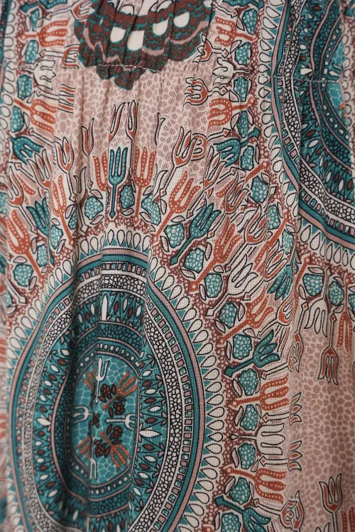 1898 Desenli Uzun Etek - Zümrüt Yeşili