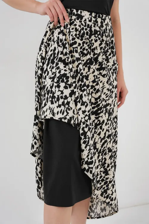 8039 Uzun Etek Astarı Jüpon - Siyah