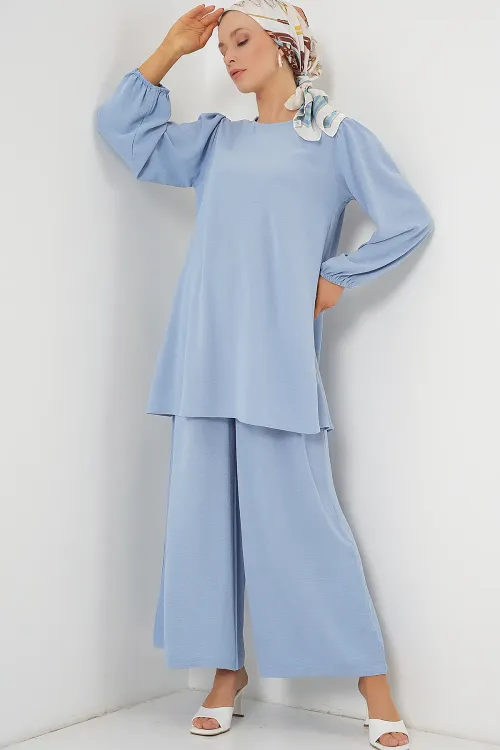 Ayrobin Tunik Pantolon Alt Üst Takım 6712 - Açık Mavi
