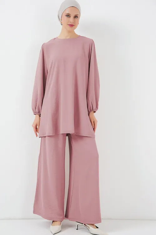 Ayrobin Tunik Pantolon Alt Üst Takım 6712 - Pudra