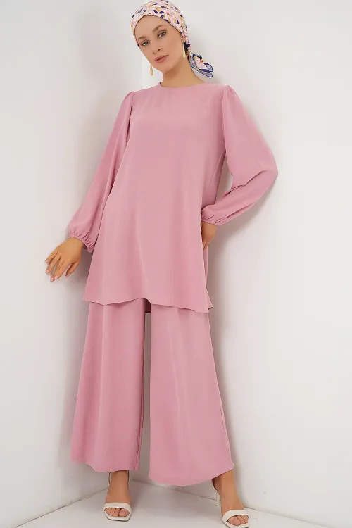 Ayrobin Tunik Pantolon Alt Üst Takım 6712 - Pudra