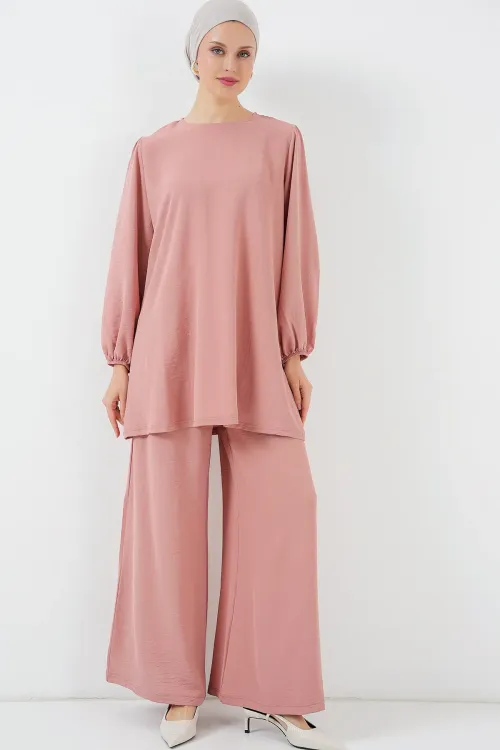 Ayrobin Tunik Pantolon Alt Üst Takım 6712 - Somon