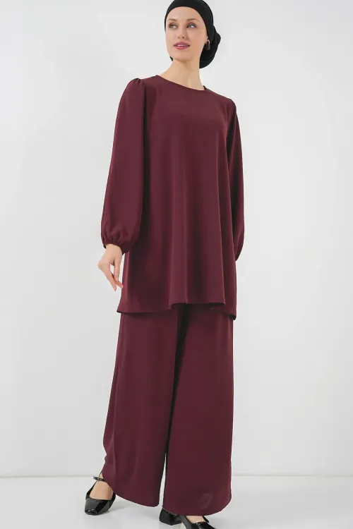 Ayrobin Tunik Pantolon Alt Üst Takım 6712 - Y.Bordo