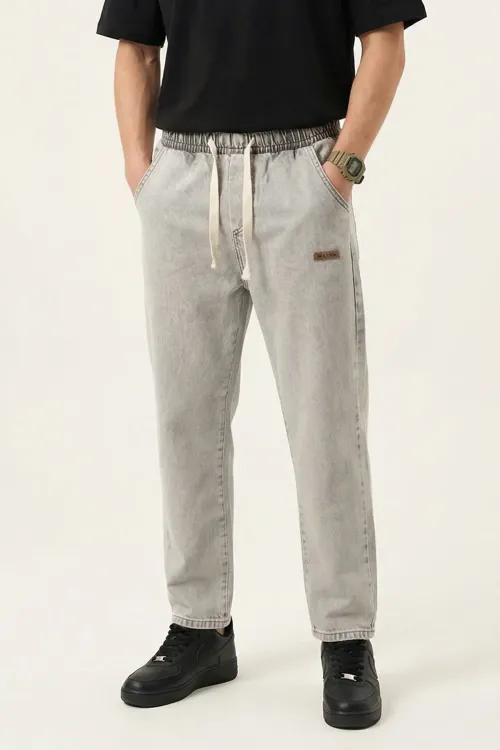 Erkek Rahat Kesim Baggy Jean Pantolon 30073 - Taş