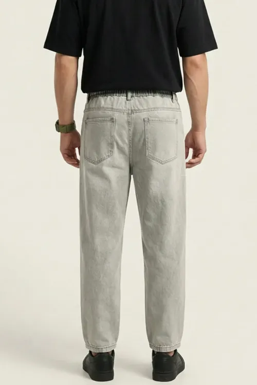 Erkek Rahat Kesim Baggy Jean Pantolon 30073 - Taş