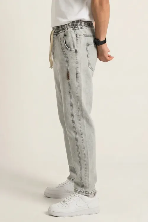 Erkek Rahat Kesim Baggy Jean Pantolon 30076 - Taş