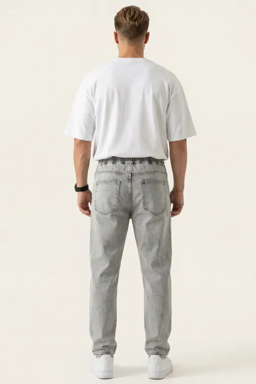 Erkek Rahat Kesim Baggy Jean Pantolon 30076 - Taş